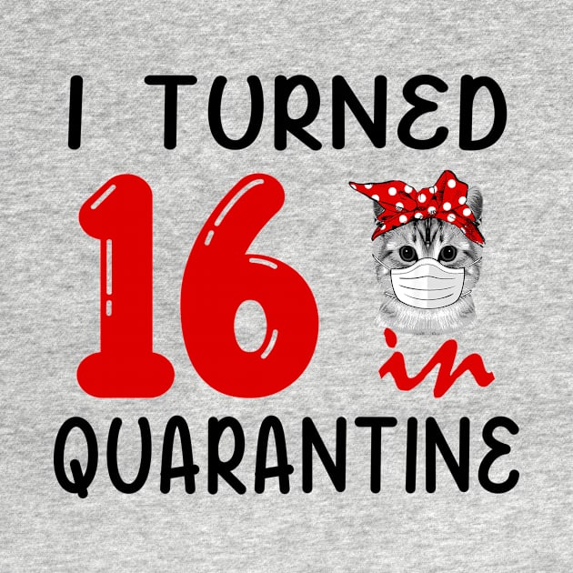 I Turned 16 In Quarantine Funny Cat Facemask by David Darry